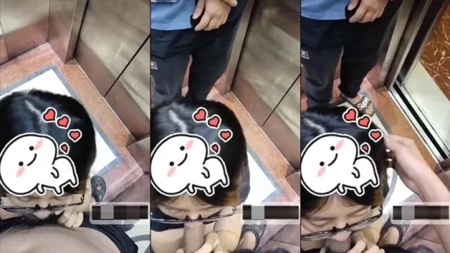 Em sgbb hồn nhiên bú mút ở thang máy